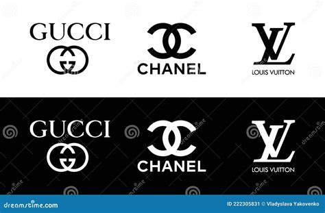 chanel lv gucci logo black background|gucci logos similarities.